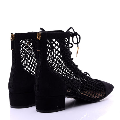 Christian Dior Suede Resille Naughtily-D 30mm Ankle Boots 39.5 Black 3 of 11