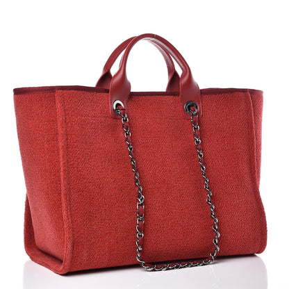 Chanel Lurex Boucle Medium Deauville Tote Red 3 of 8