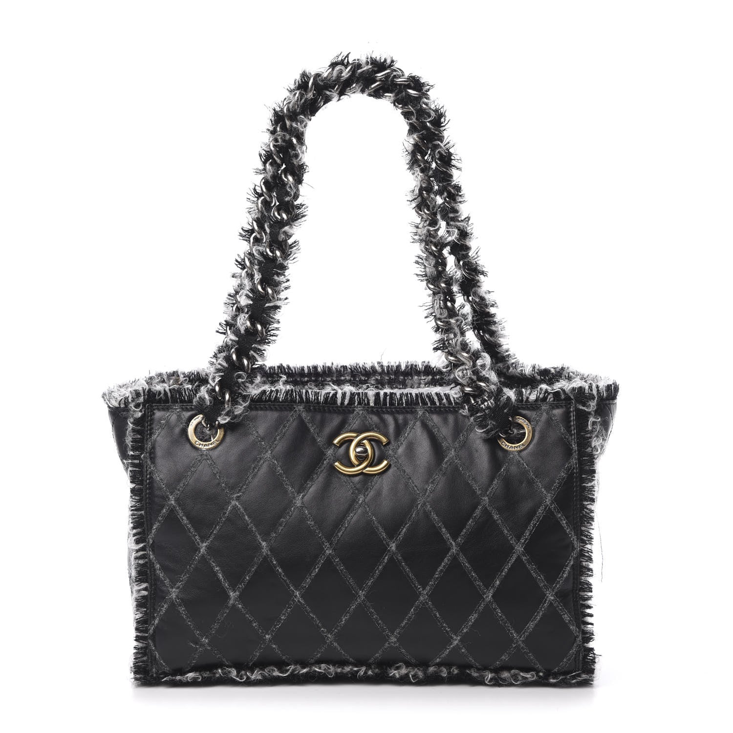 Chanel Tweed Calfskin Tweedy Shopping Tote Black 1 of 12