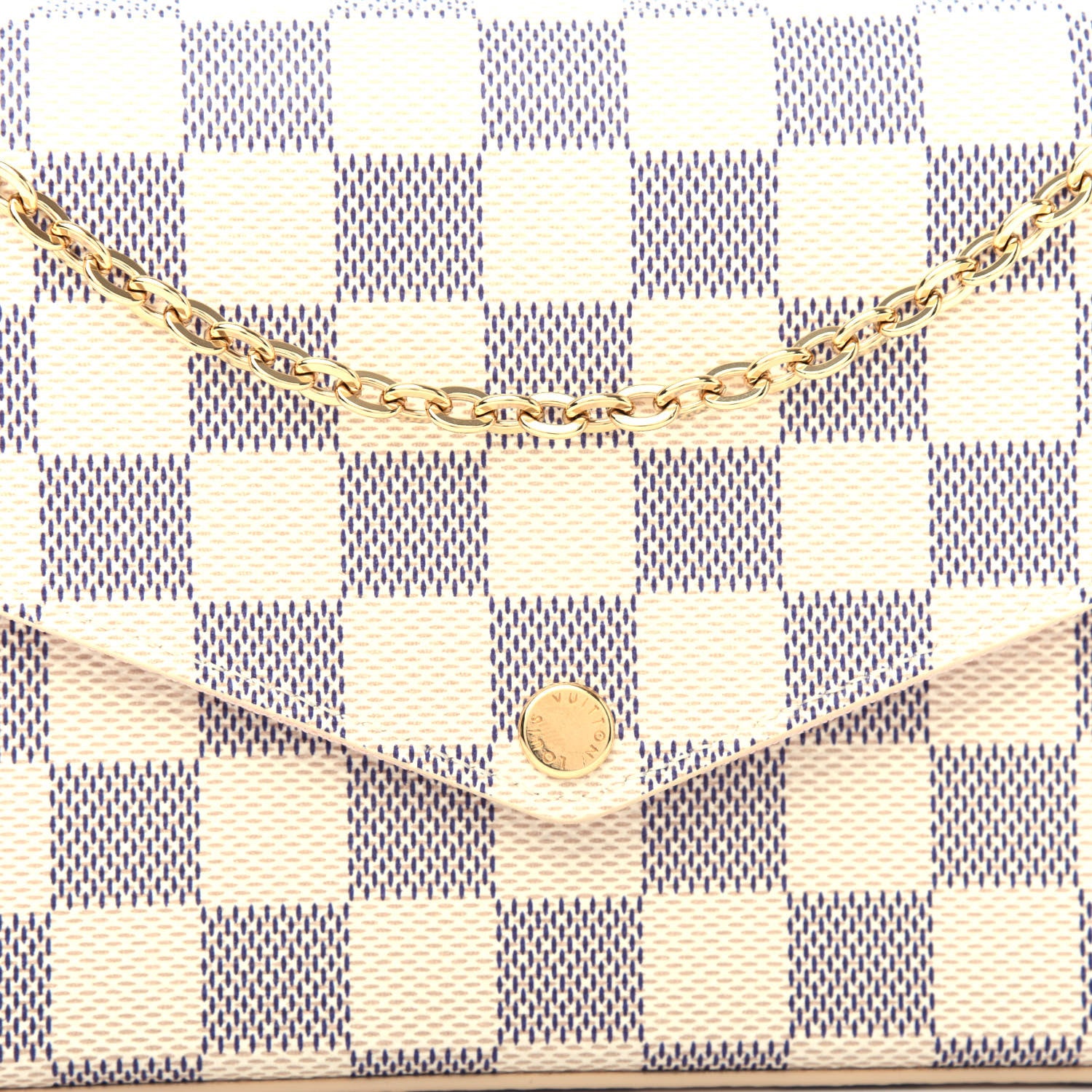 Louis Vuitton Damier Azur Pochette Felicie Chain Wallet Rose Ballerine 10 of 10