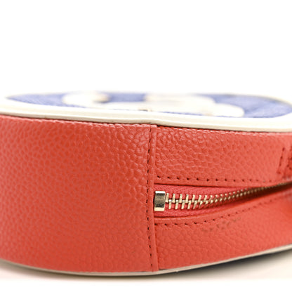 Chanel Caviar Quilted Round Filigree Crossbody Blue White Red 10 of 12