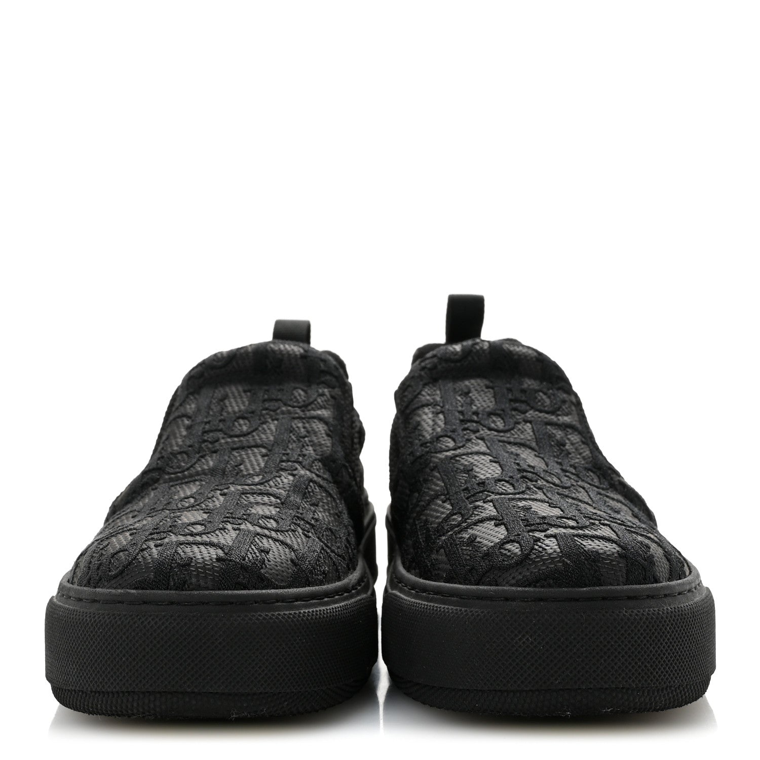 Christian Dior Shiny Technical Fabric Oblique Embroidered Womens Solar Slip On Sneakers 37.5 Black 3 of 9