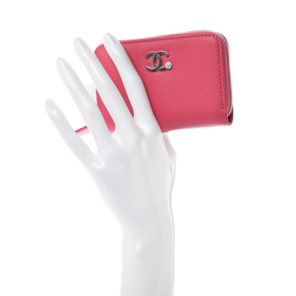 Chanel Goatskin Zip Coin Purse Fuchsia 2 of 10