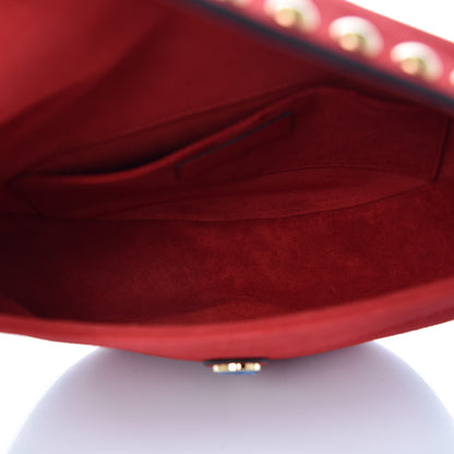 Saint Laurent Suede Y Studs Crossbody Bag New Red 5 of 8