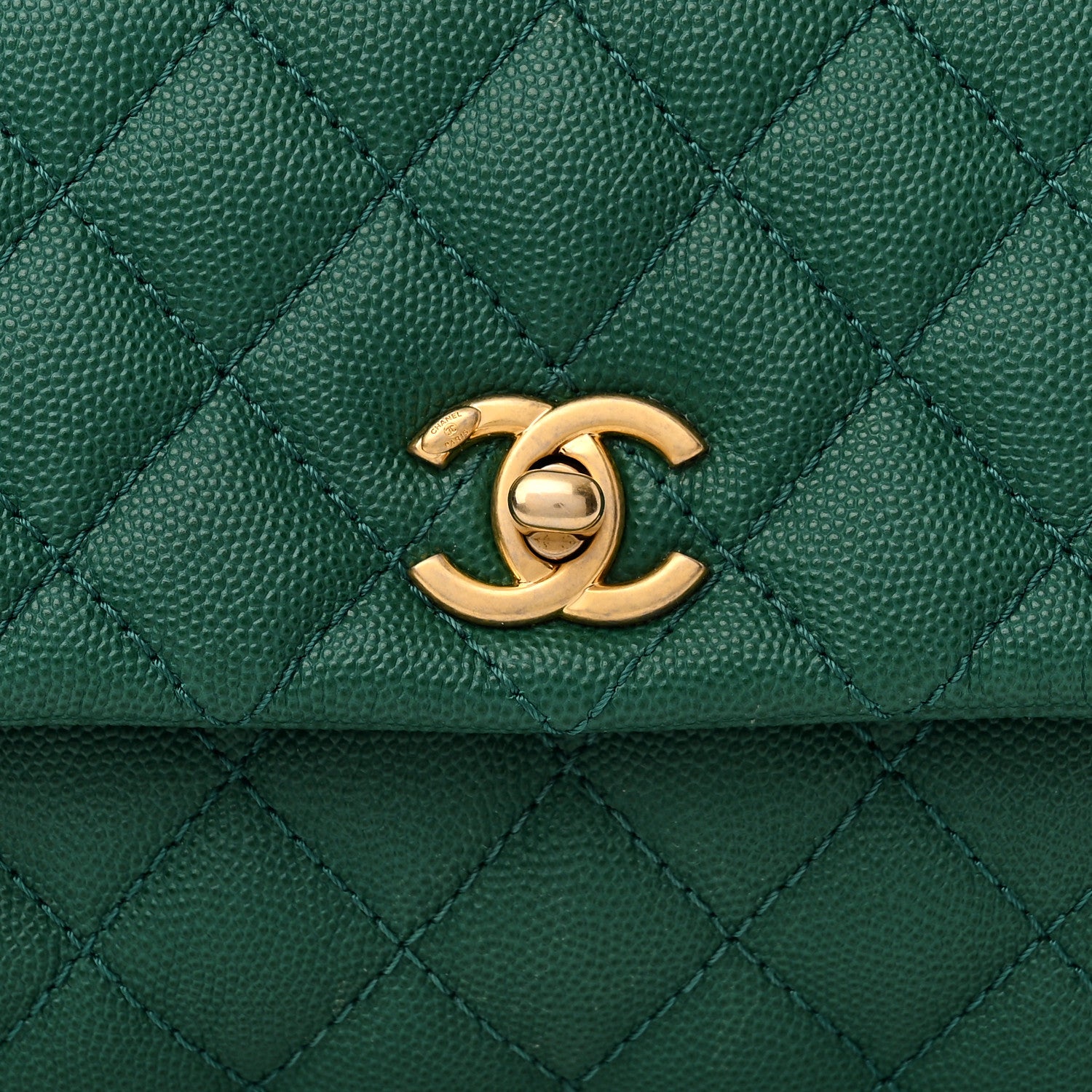 Chanel Caviar Quilted Mini Coco Handle Flap Green 8 of 11