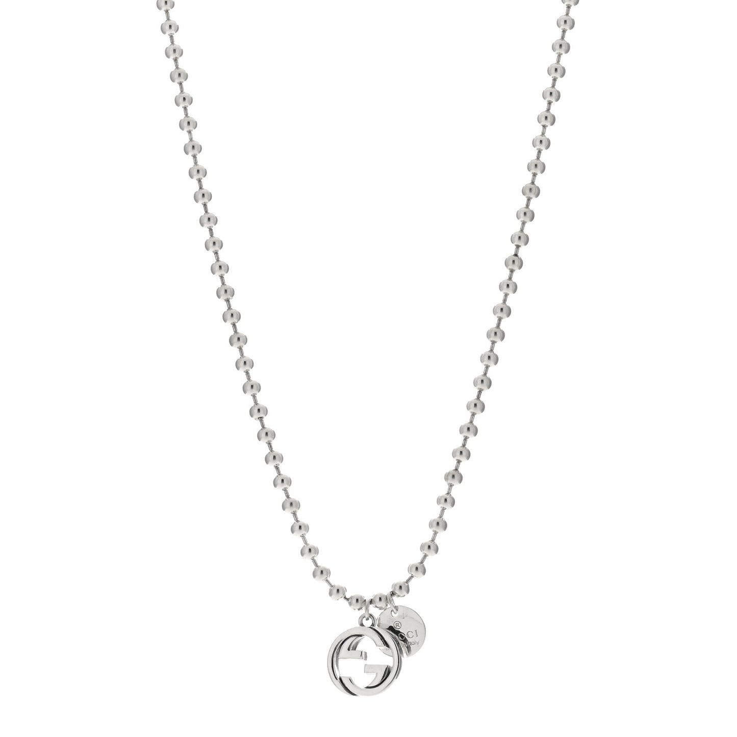 Sterling Silver Interlocking G Charm Toggle Necklace