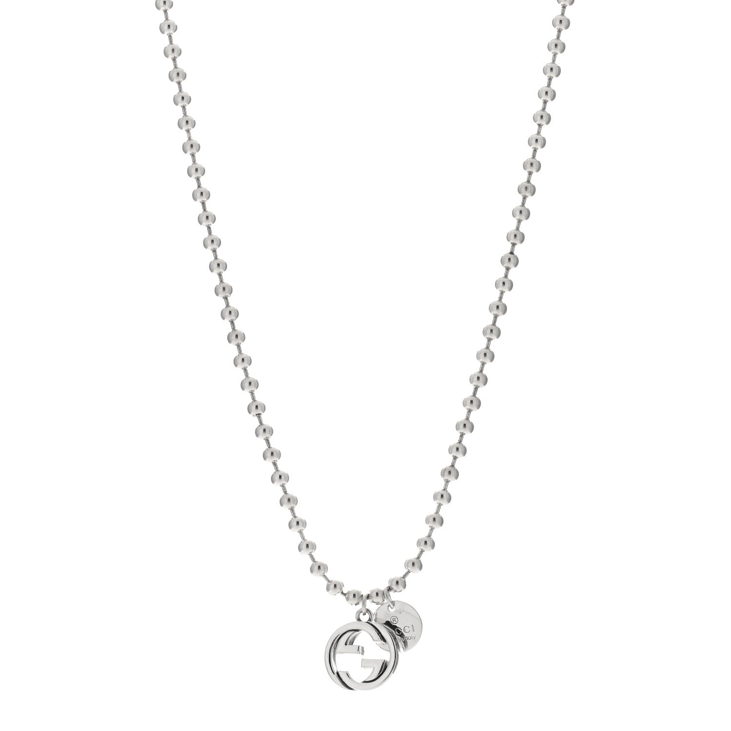 Gucci Sterling Silver Interlocking G Charm Toggle Necklace 1 of 3