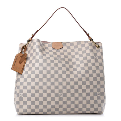 Louis Vuitton Damier Azur Graceful MM Rose Ballerine 1 of 15