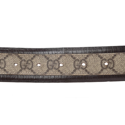 Gucci GG Supreme Monogram Niagara Lux Calfskin Interlocking G 40mm Belt 90 36 Beige Ebony Cocoa 4 of 9