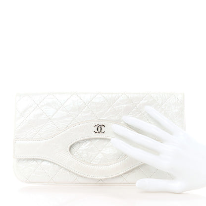 Chanel Iridescent Aged Calfskin Quilted Small 31 Pouch White 2 of 11