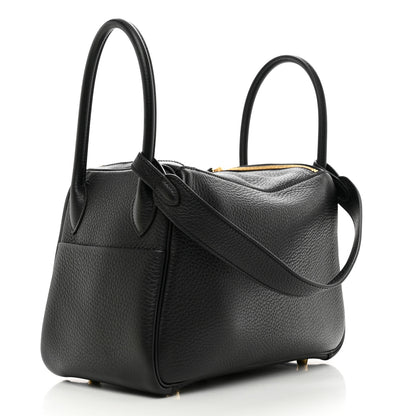 Hermes Taurillon Clemence Lindy 26 Black 3 of 11