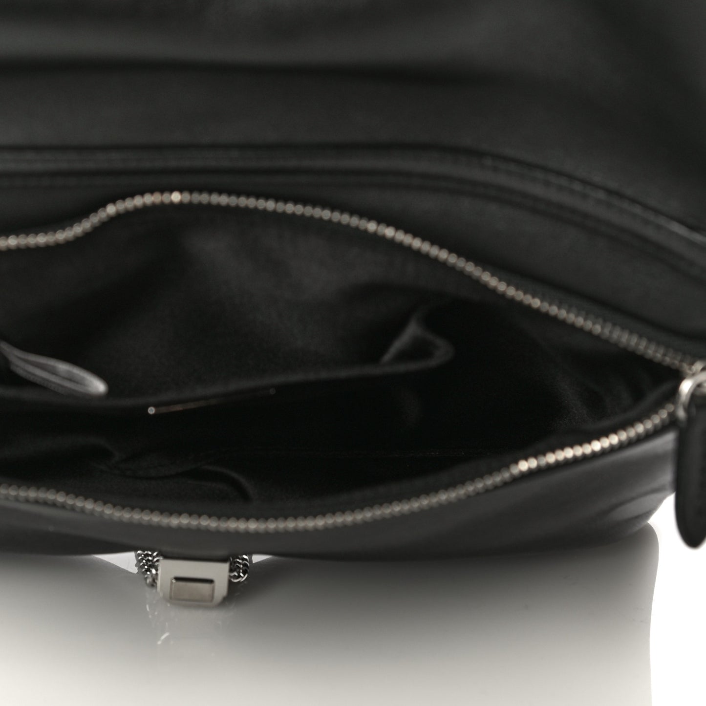 Lambskin Daisy Foldover Clutch Black