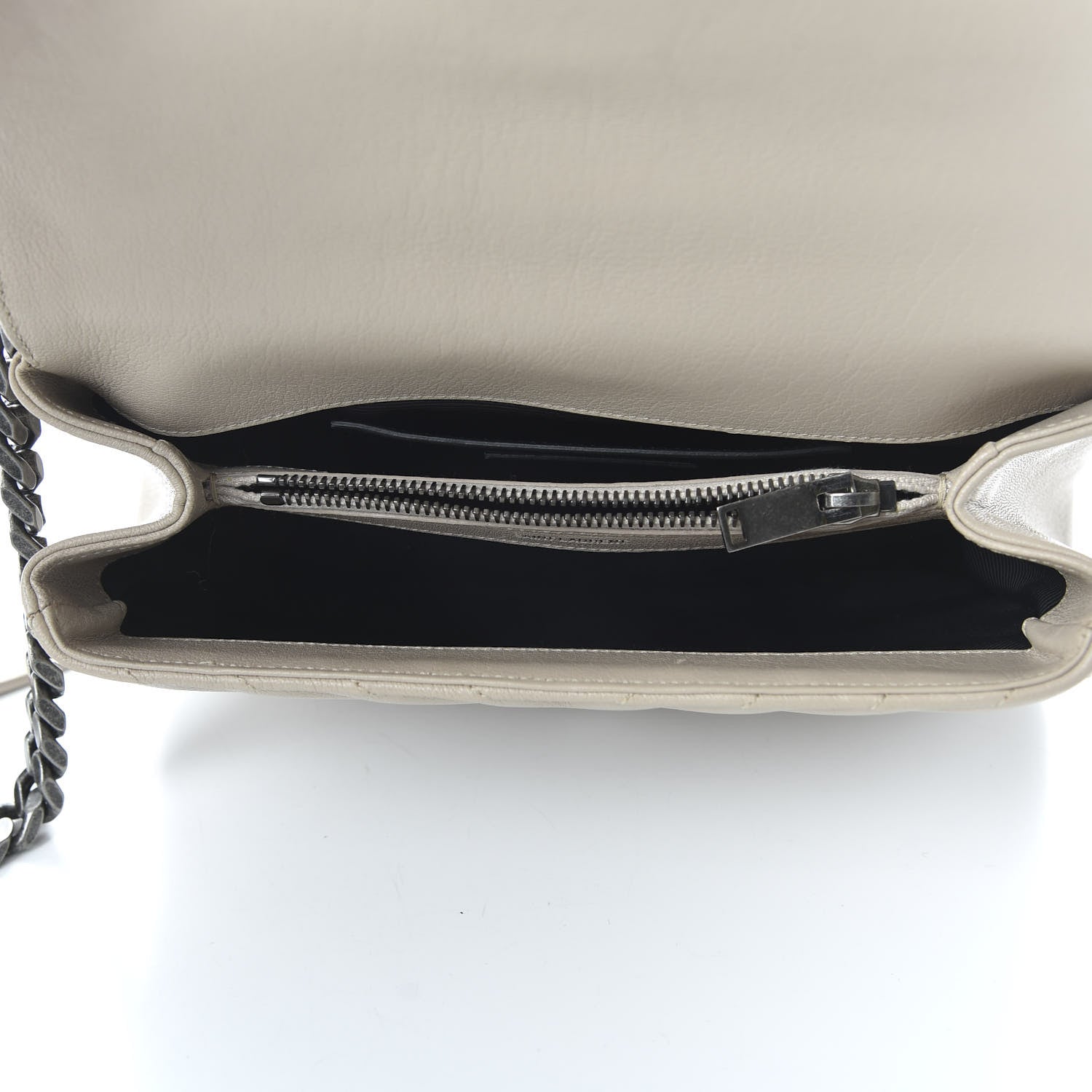 Saint Laurent Sheepskin Matelasse Chevron Monogram Medium College Bag Rose Antic 6 of 10