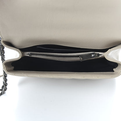 Saint Laurent Sheepskin Matelasse Chevron Monogram Medium College Bag Rose Antic 6 of 10