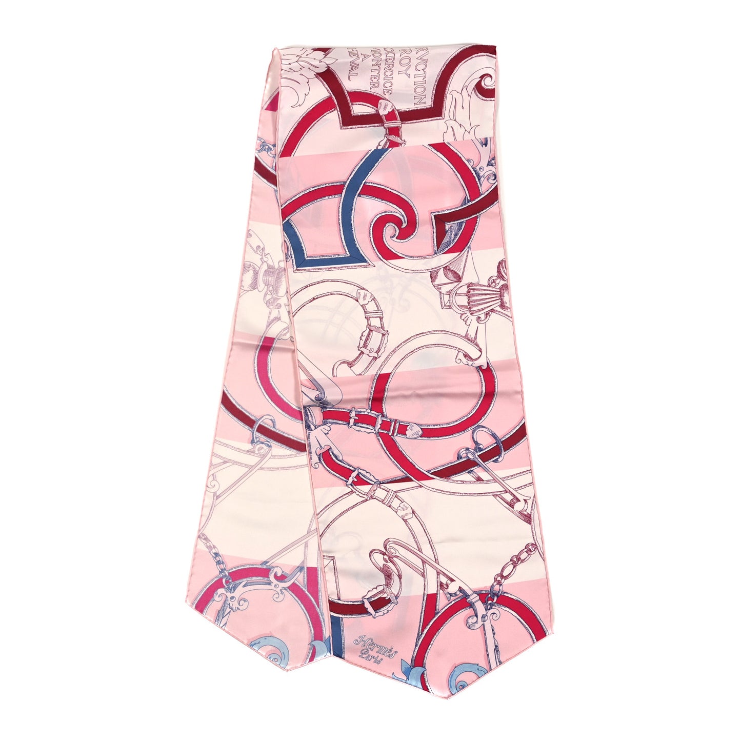 Silk Roulot L Instruction Du Roy Maxi Twilly Rose White Bordeaux