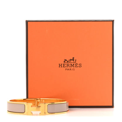 Hermes Enamel Narrow Clic Clac H Bracelet GM Marron Glace 5 of 5