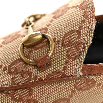 Gucci Canvas GG Monogram Horsebit Womens Jordaan Loafers 38 Beige Ruggine Rust 11 of 12