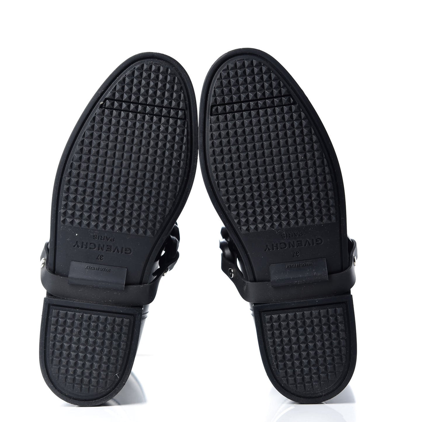 PVC Chain Strap Rain Boots 37 Black