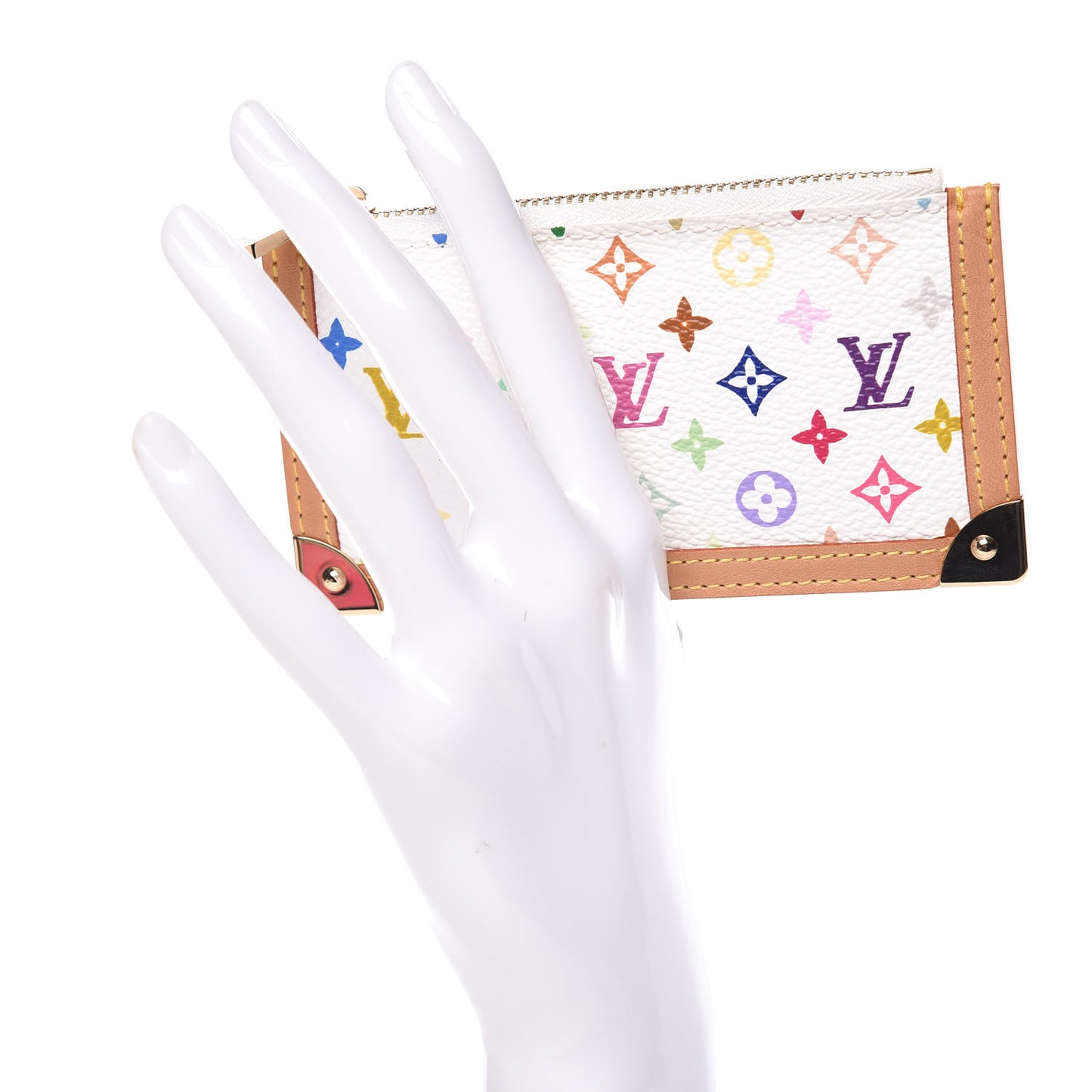 Monogram Multicolor Key Pouch White