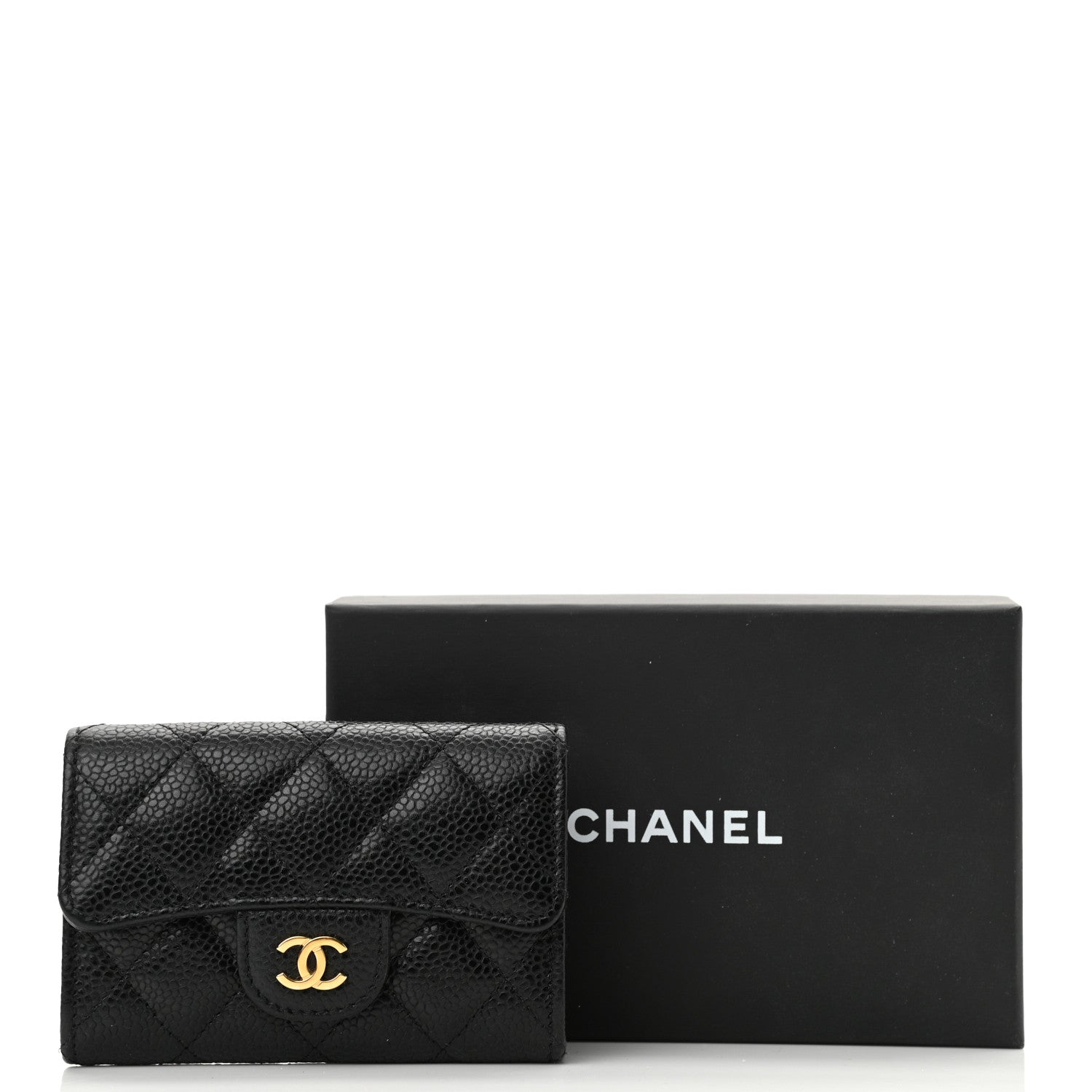 Chanel Caviar Quilted Flap Card Holder Wallet Black 9 of 9