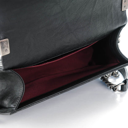 Chanel Crumpled Lambskin Medium Studded Boy Flap Black 5 of 7