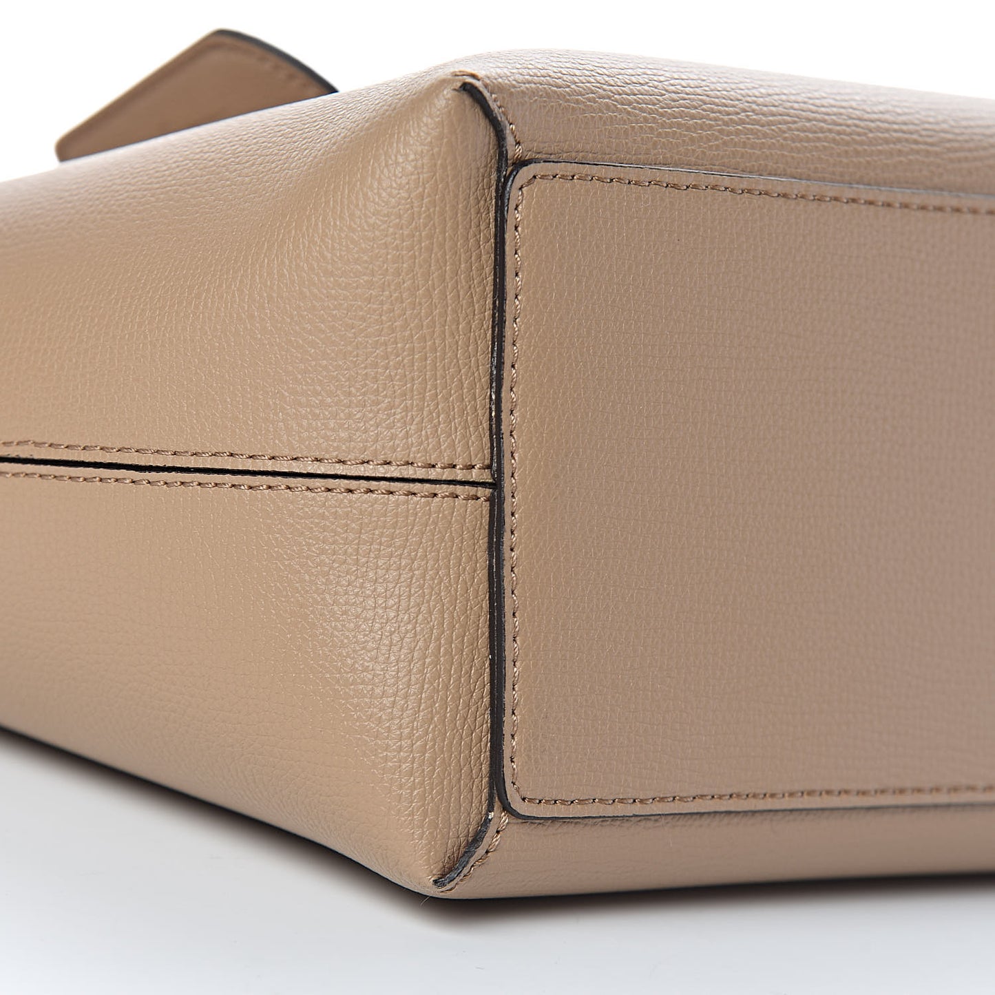 Grainy Calfskin Haymarket Check Medium Reversible Tote Camel