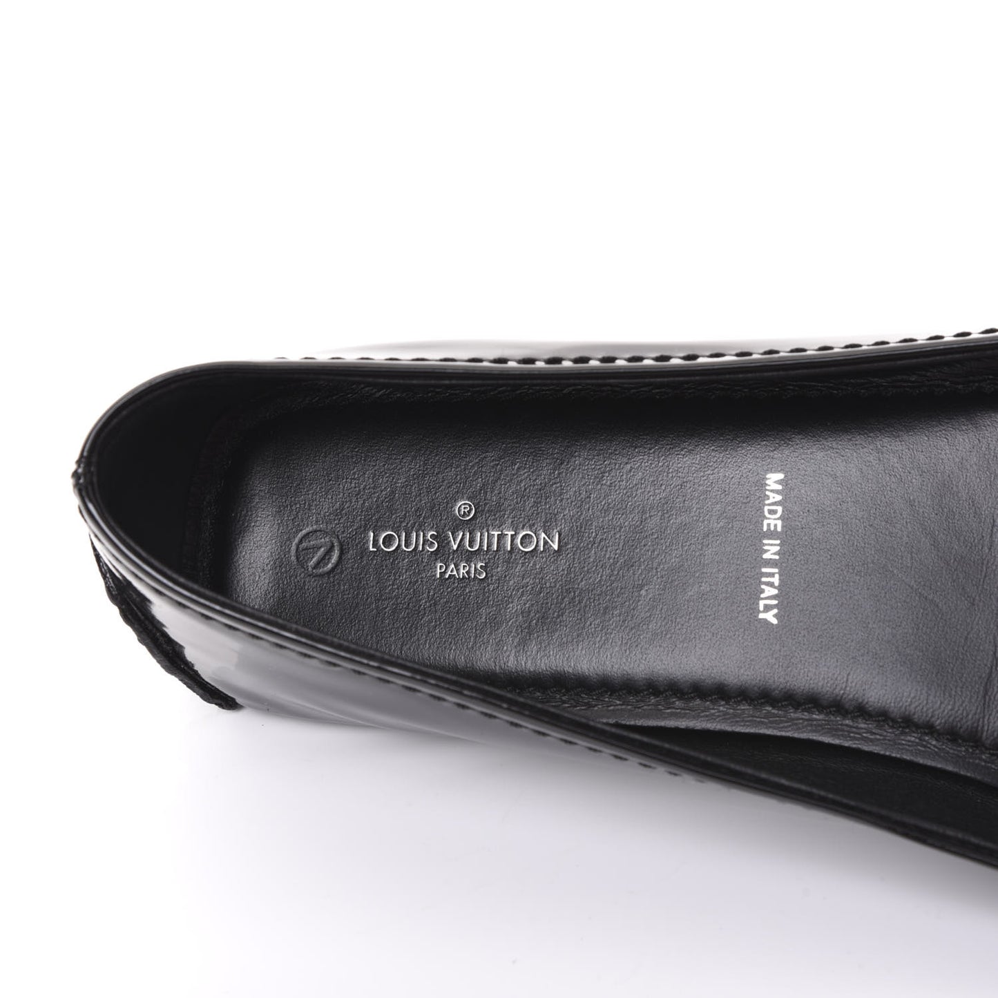Patent Calfskin Oxford Ballerina Flats 38.5 Black