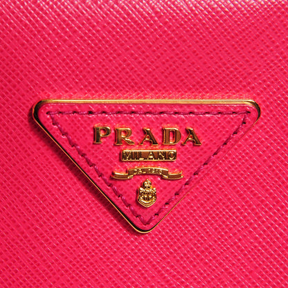 Prada Saffiano Lux Double Handle Shopping Tote Peonia 6 of 10