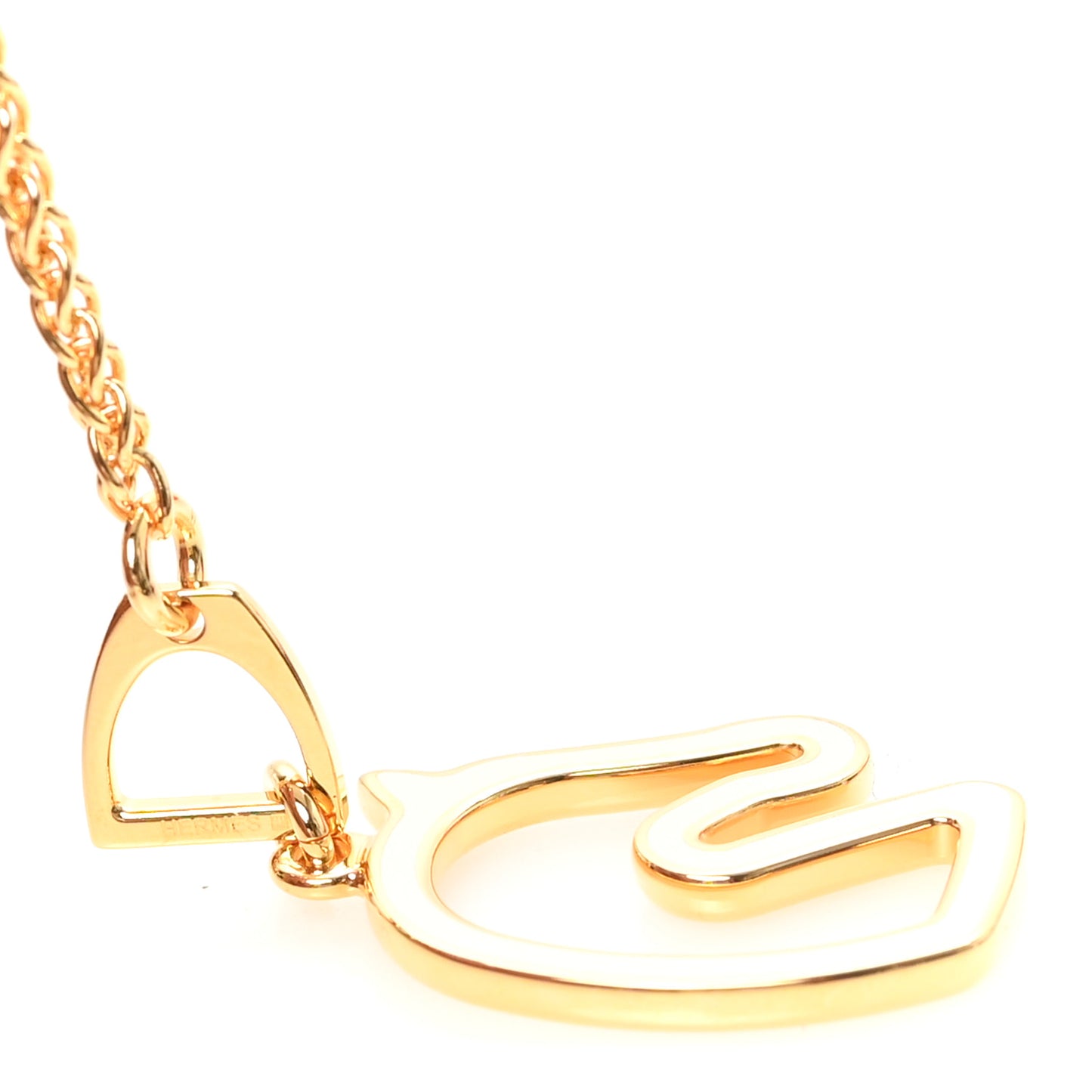 Lacquered Metal Small Tonnerre Necklace Marron Glace Gold