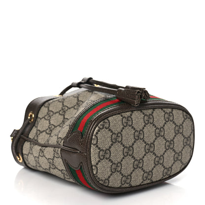 Gucci GG Supreme Monogram Web Mini Ophidia Bucket Bag Brown 4 of 9