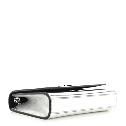 Saint Laurent Vinyl Mirror Small Classic Monogram Kate Satchel Argento 4 of 8