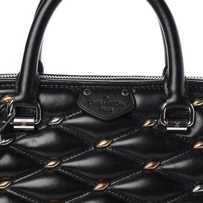 Louis Vuitton Lambskin Studded Malletage Alma PM Black 7 of 10