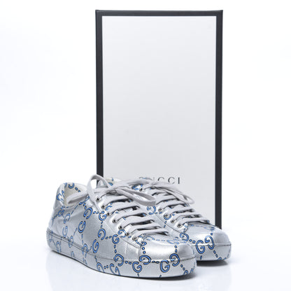 Gucci Miro Rubber Wax GucciGhost Print Mens New Ace Sneakers 9 Silver 9 of 9