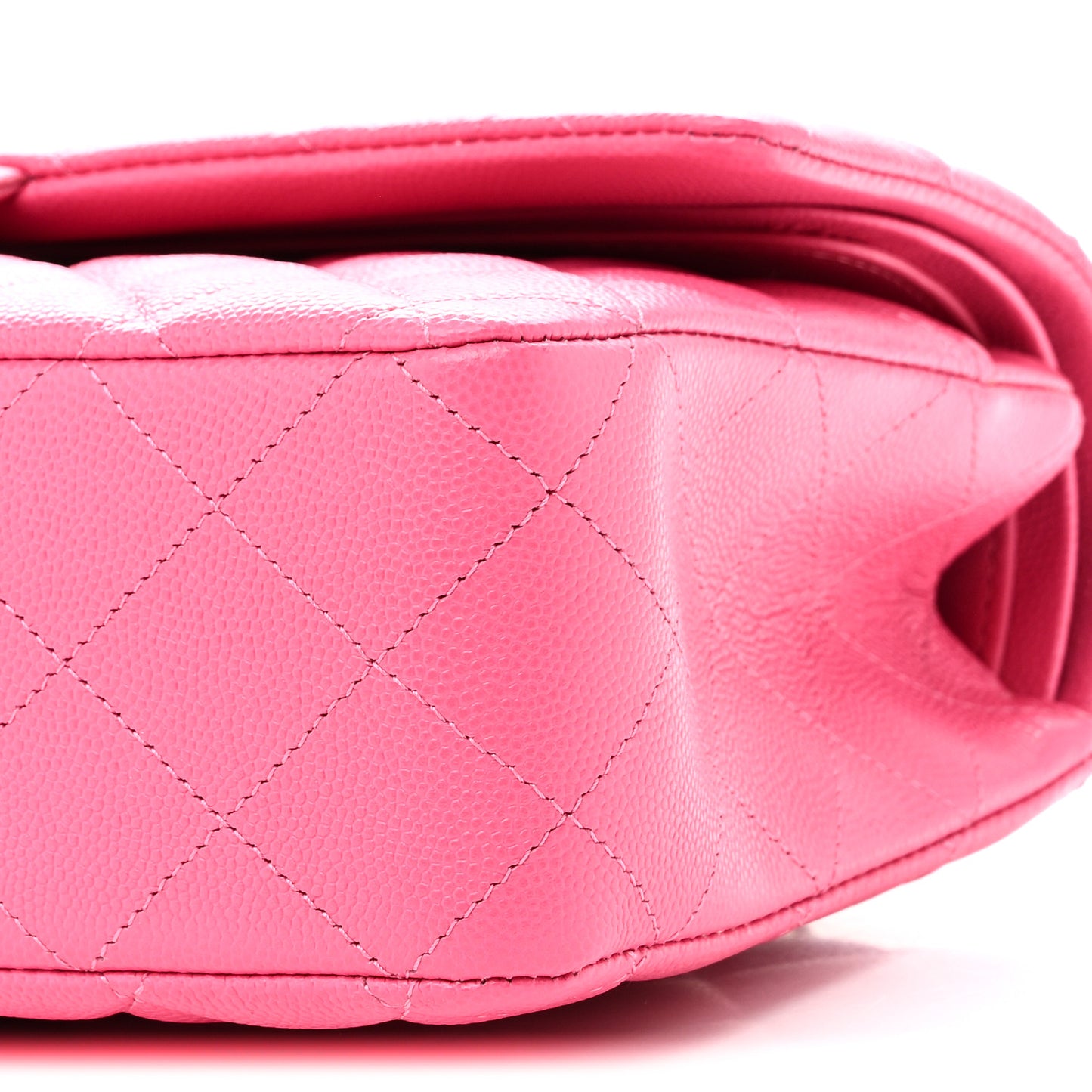 Caviar Quilted Medium Double Flap Pink