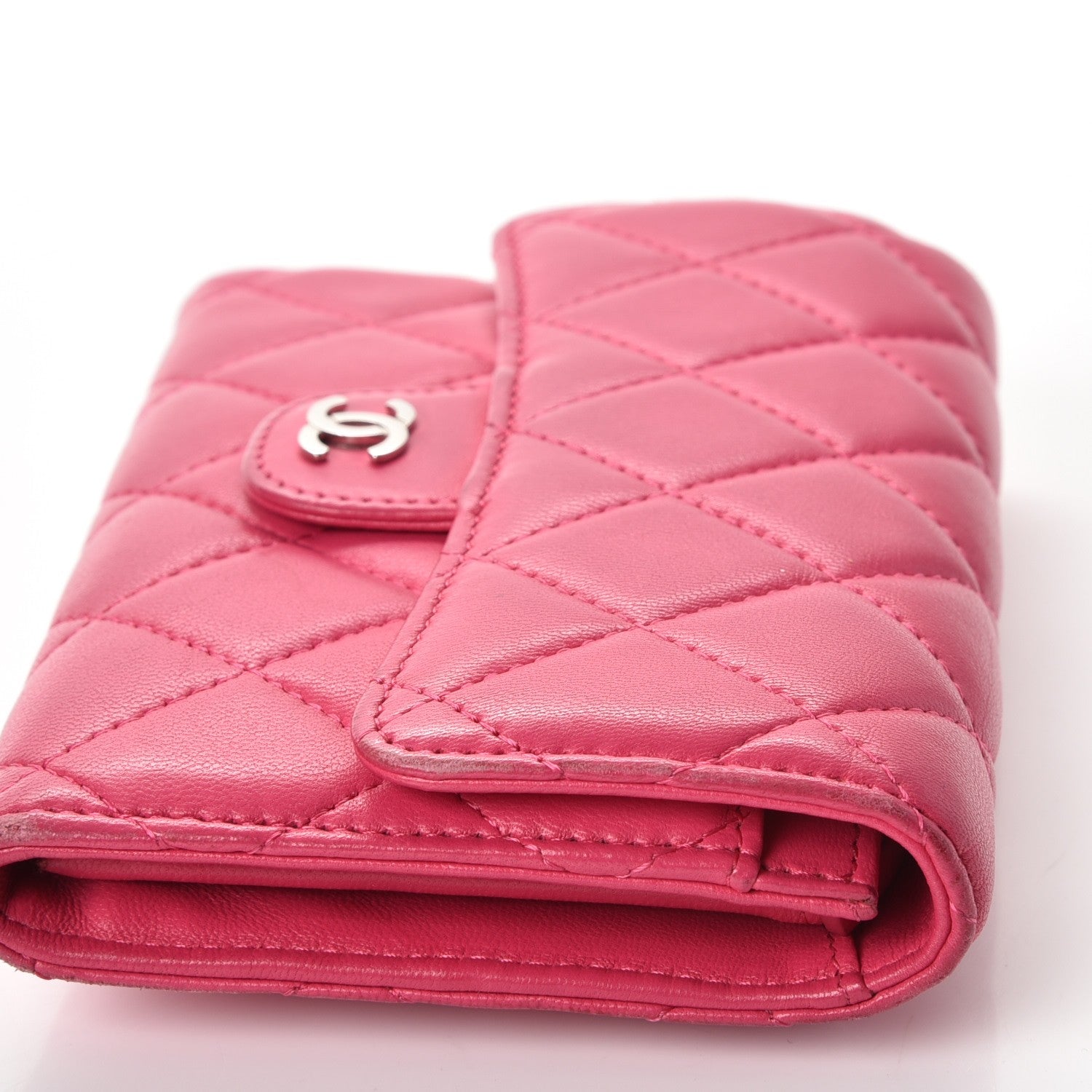 Chanel Lambskin Quilted Small Flap Wallet Fuchsia 12 of 15