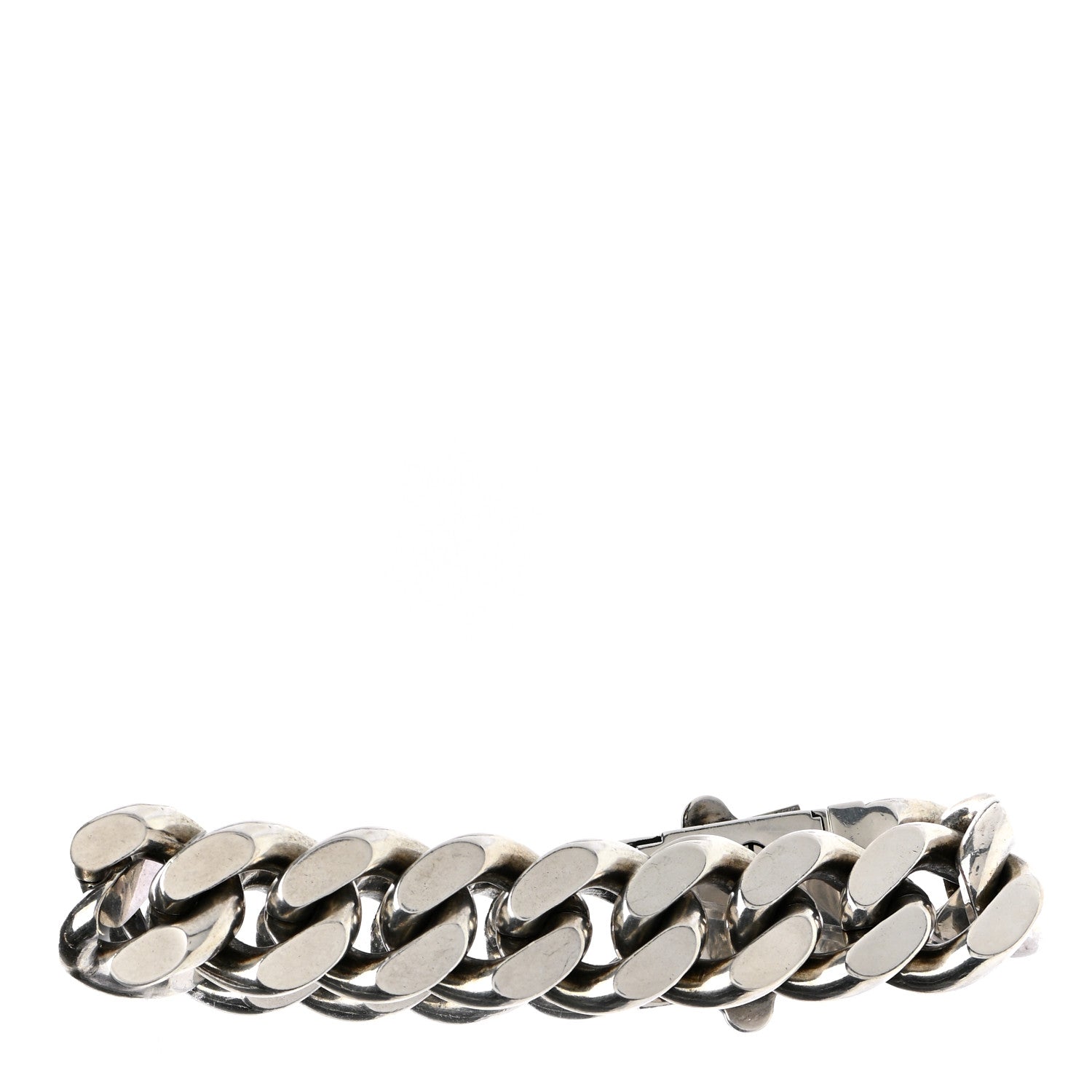 Saint Laurent Metal Curb Chain Bracelet Oxidized Silver 3 of 4