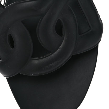 Hermes Rubber Aloha Sandals 38 Black 9 of 9