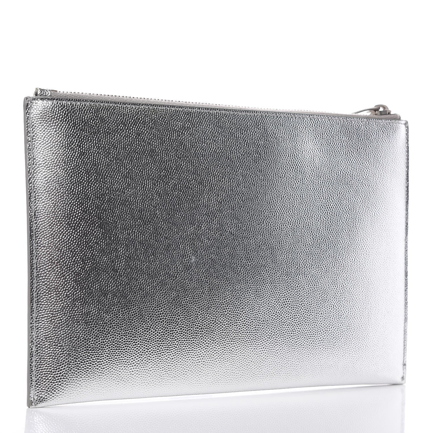 Saint Laurent Metallic Grain de Poudre Mini Tablet Holder Argento 3 of 8