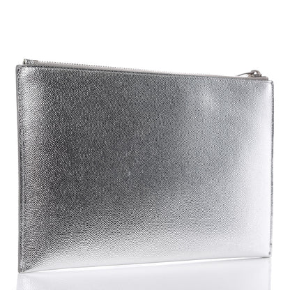 Saint Laurent Metallic Grain de Poudre Mini Tablet Holder Argento 3 of 8
