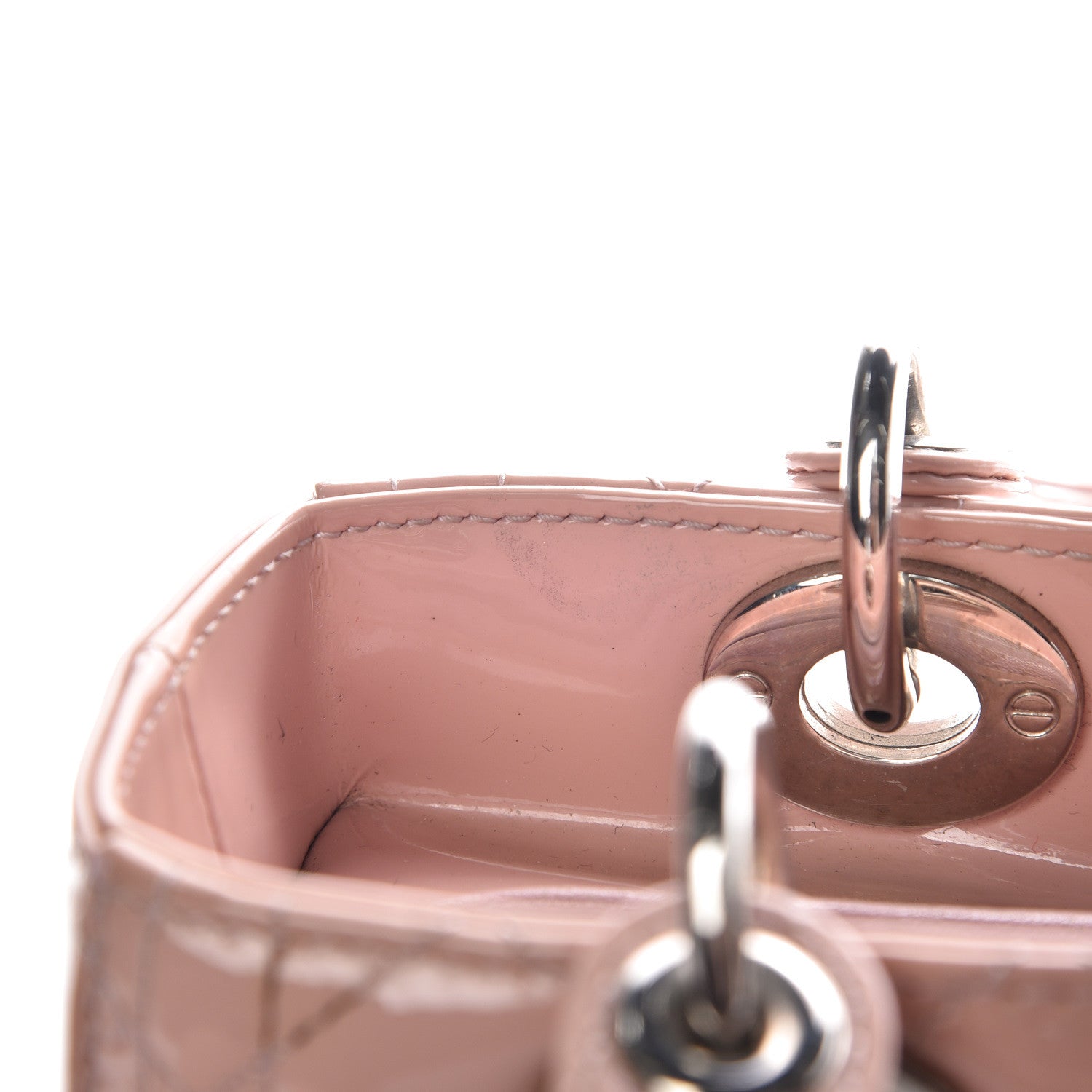 Christian Dior Patent Cannage Medium Lady Dior Rose Clair 17 of 25
