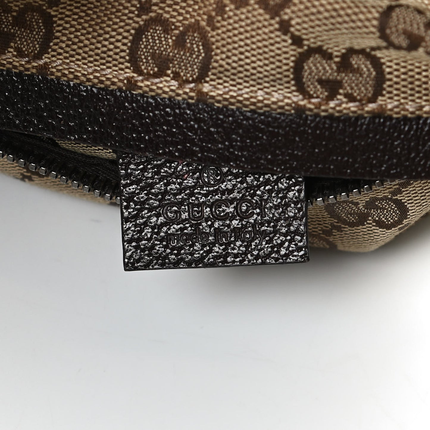 GG Monogram Web Double Pocket Belt Bag Dark Brown