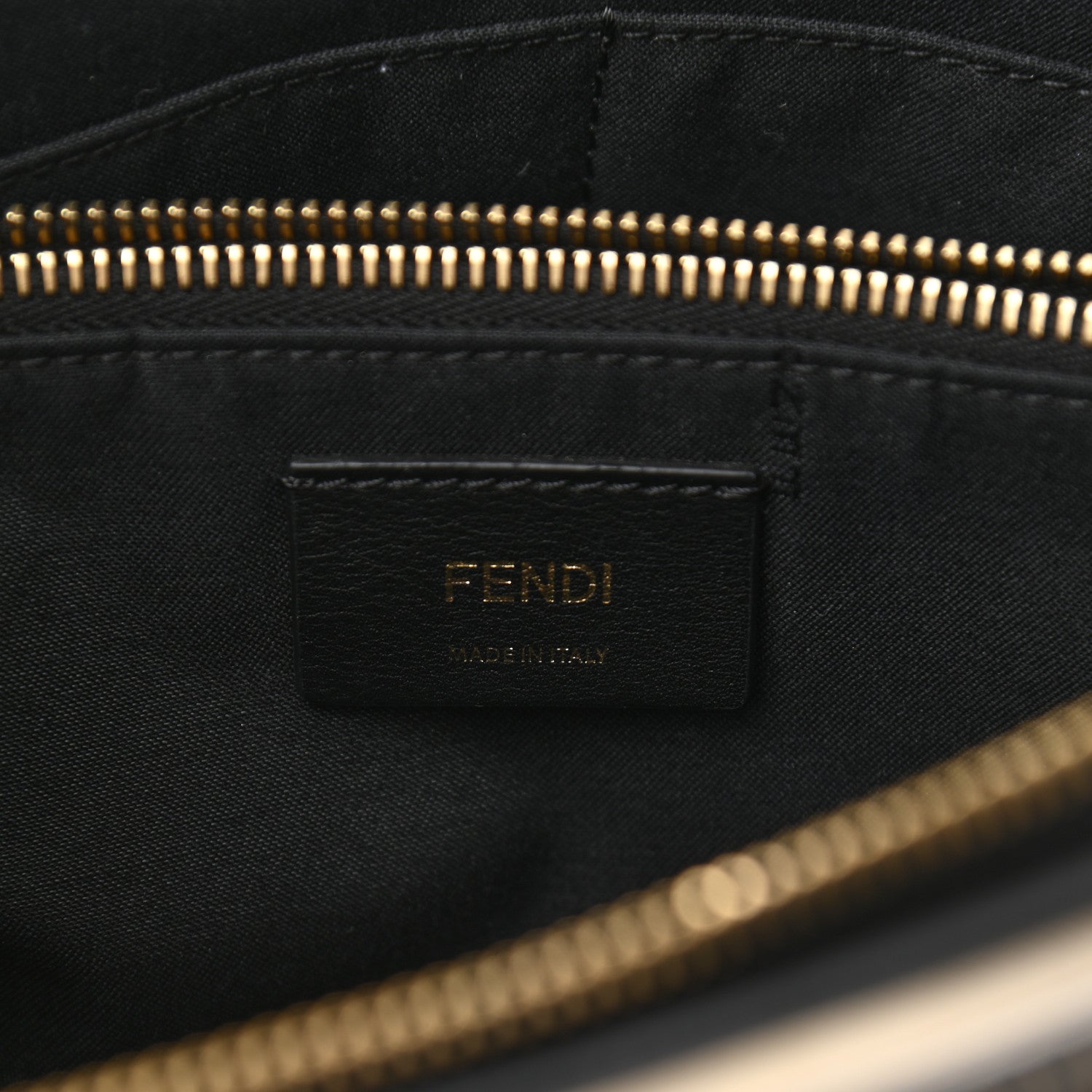Fendi Canvas Vitello King Logo Embroidered Medium By The Way Boston Bag Grezzo Black 6 of 10