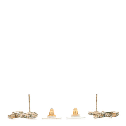 Chanel Crystal Timeless CC Earrings Light Gold 3 of 5