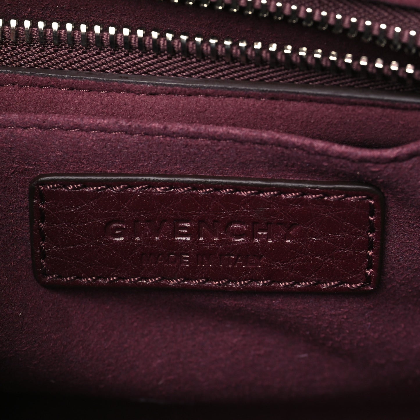 Grained Calfskin Mini Shark Lock Oxblood Red