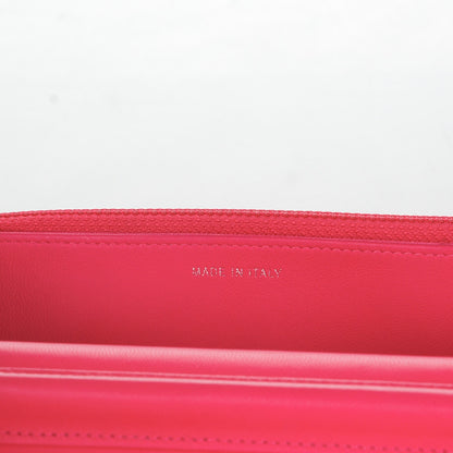 Chanel Lambskin Quilted Diamond CC Wallet On Chain WOC Dark Pink 7 of 8