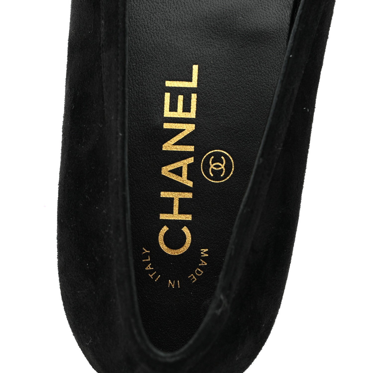 Chanel Suede Crystal CC Mocassin Loafers 39.5 Black 7 of 9