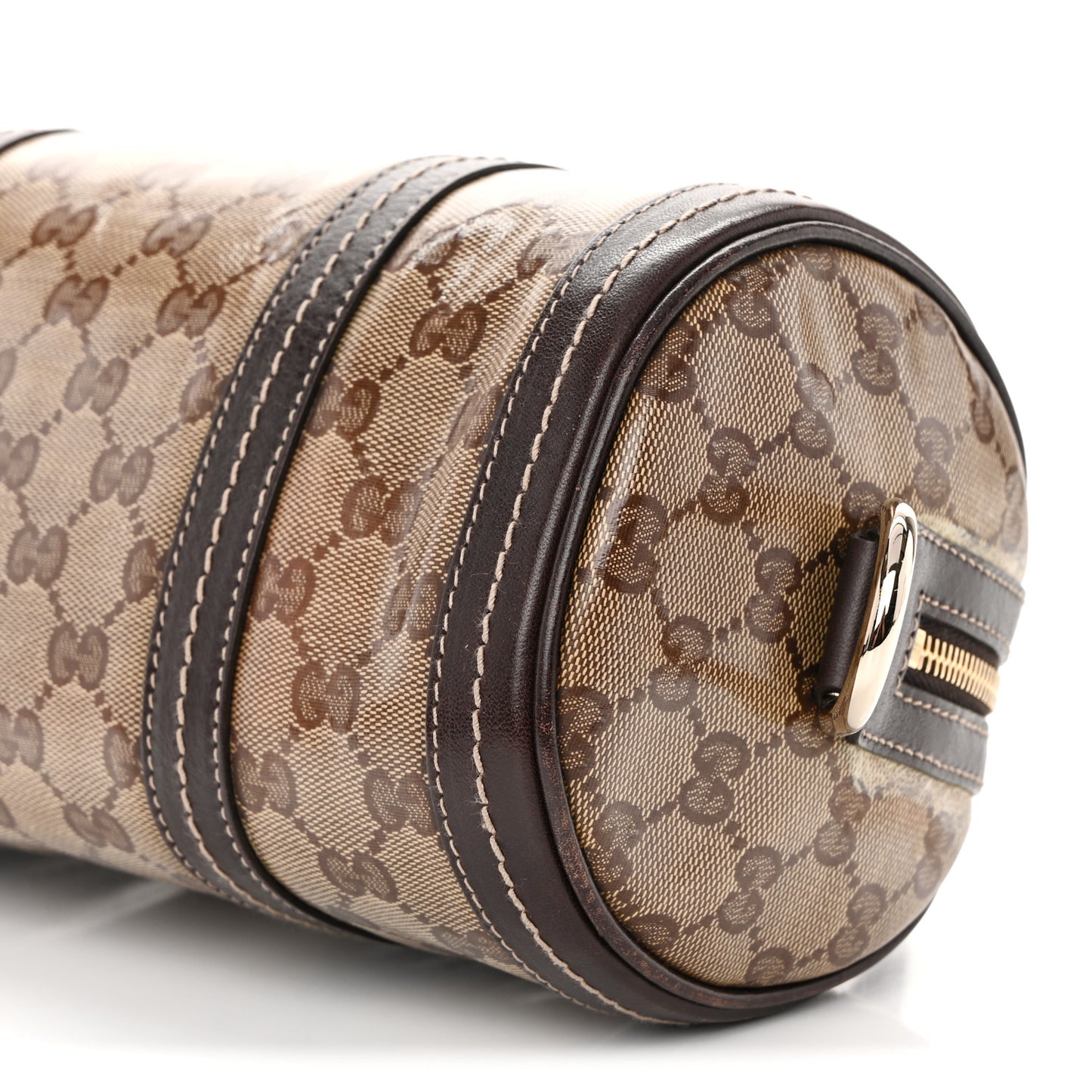 Crystal Monogram Duchessa Small Boston Bag Brown