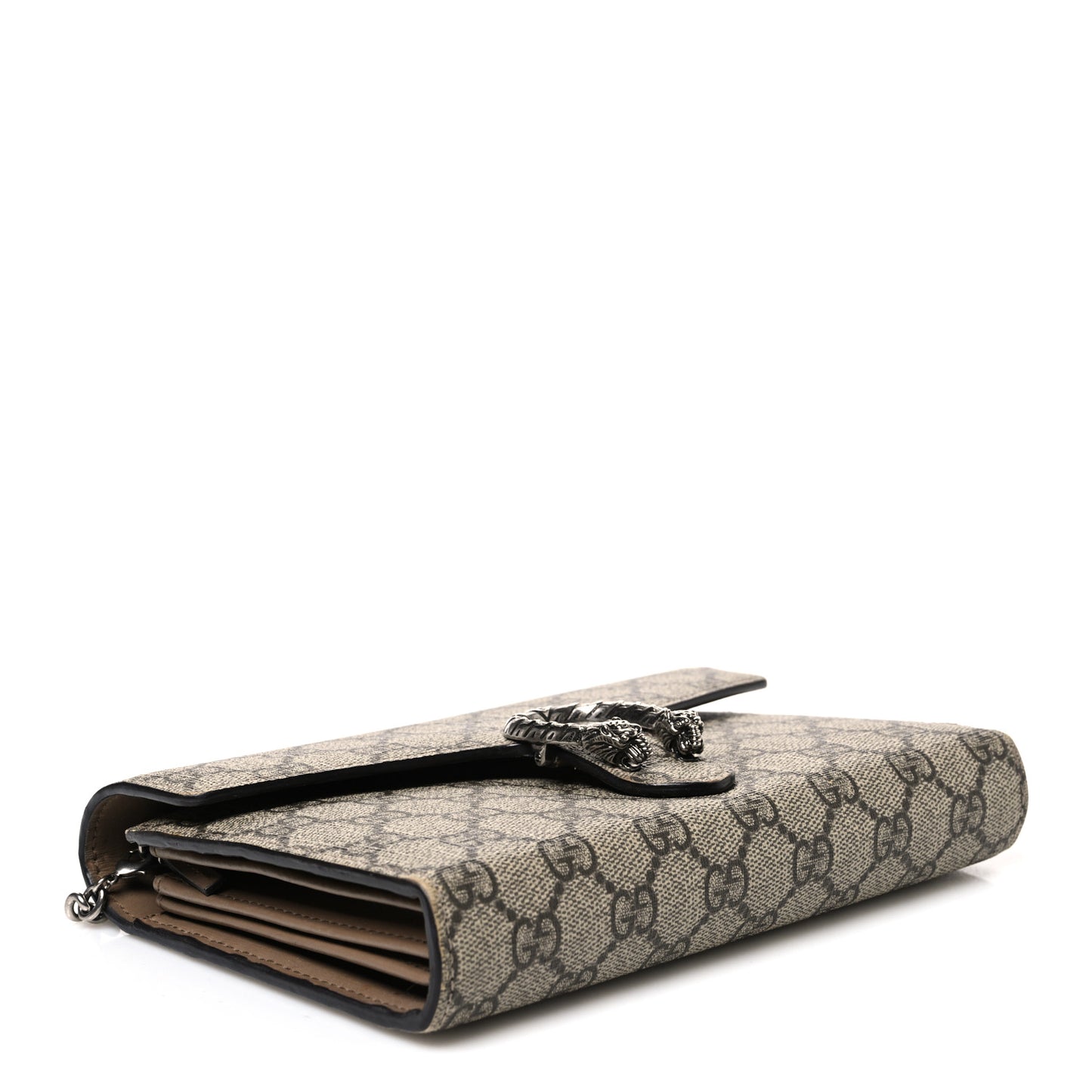 GG Supreme Monogram Mini Dionysus Chain Wallet Beige Taupe