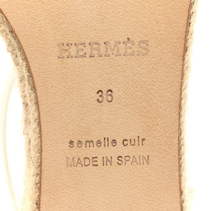 Hermes Goatskin Elda Espadrille Wedge Sandals 36 White 8 of 9