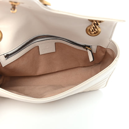 Gucci Calfskin Matelasse Small GG Marmont Shoulder Bag White 5 of 9